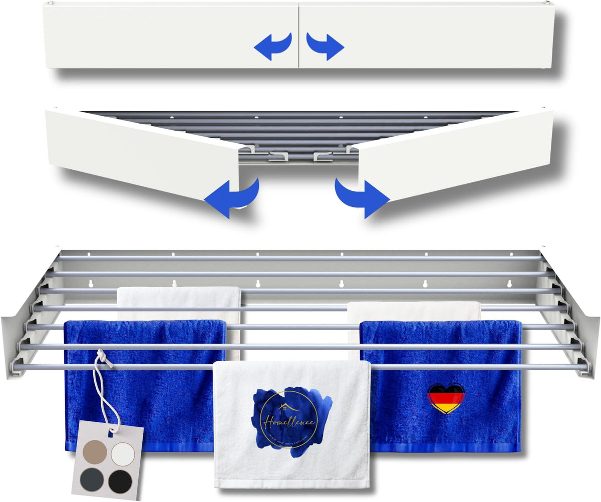 Homellence wall-mounted drying rack, White, 120 cm (image 1)