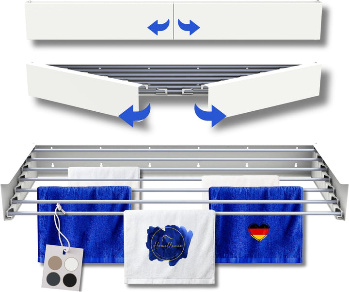 Homellence wall-mounted drying rack, White, 120 cm (image 1)