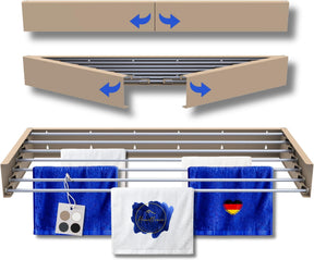 Homellence wall-mounted drying rack, Cappuccino, 120 cm (image 1)