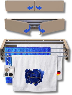 Homellence wall-mounted drying rack, Cappuccino, 70 cm (image 1)