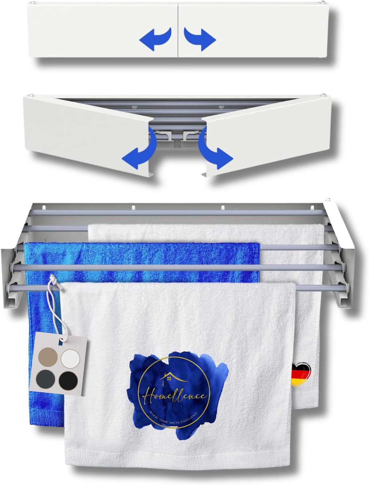 Homellence wall-mounted drying rack, White, 70 cm (image 1)