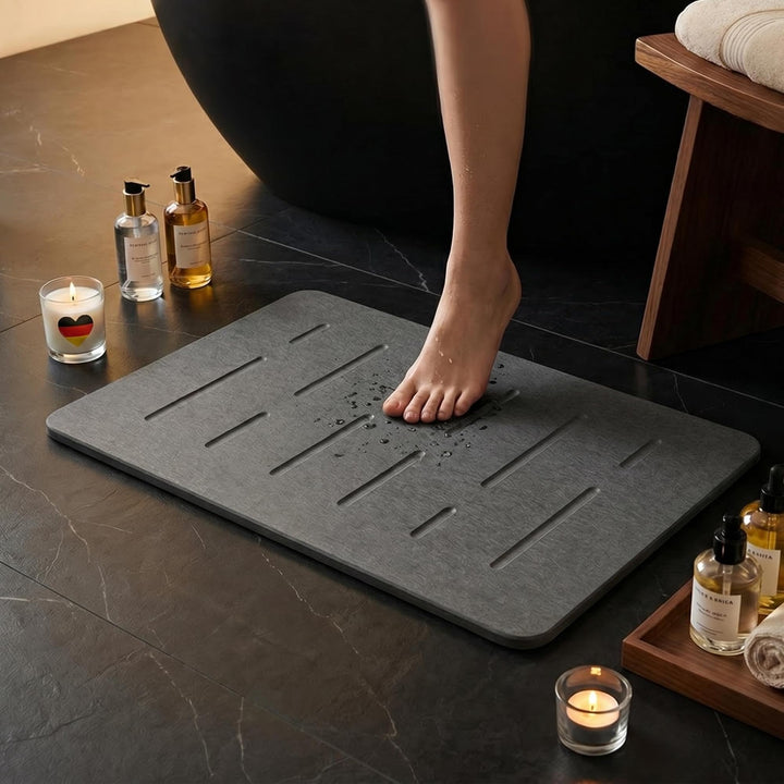 Homellence diatomite stone bath mat, Linear Luxury (image 1)