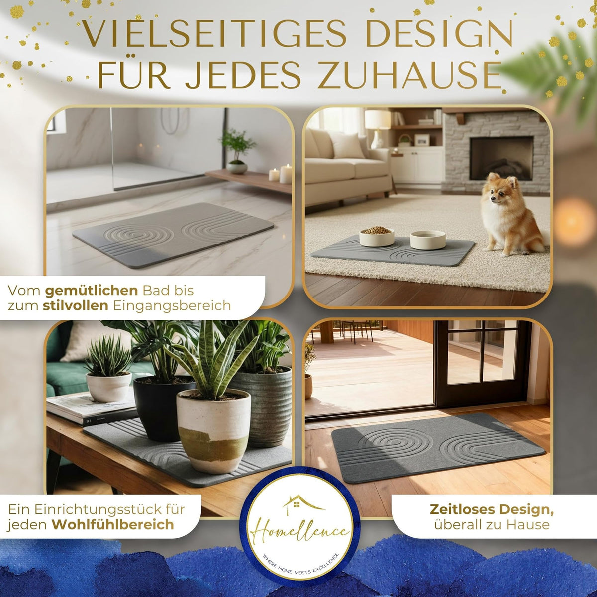 Homellence diatomite stone bath mat, Infinite Zen (image 5)