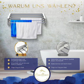 Homellence wall-mounted drying rack, White, 70 cm (image 5)