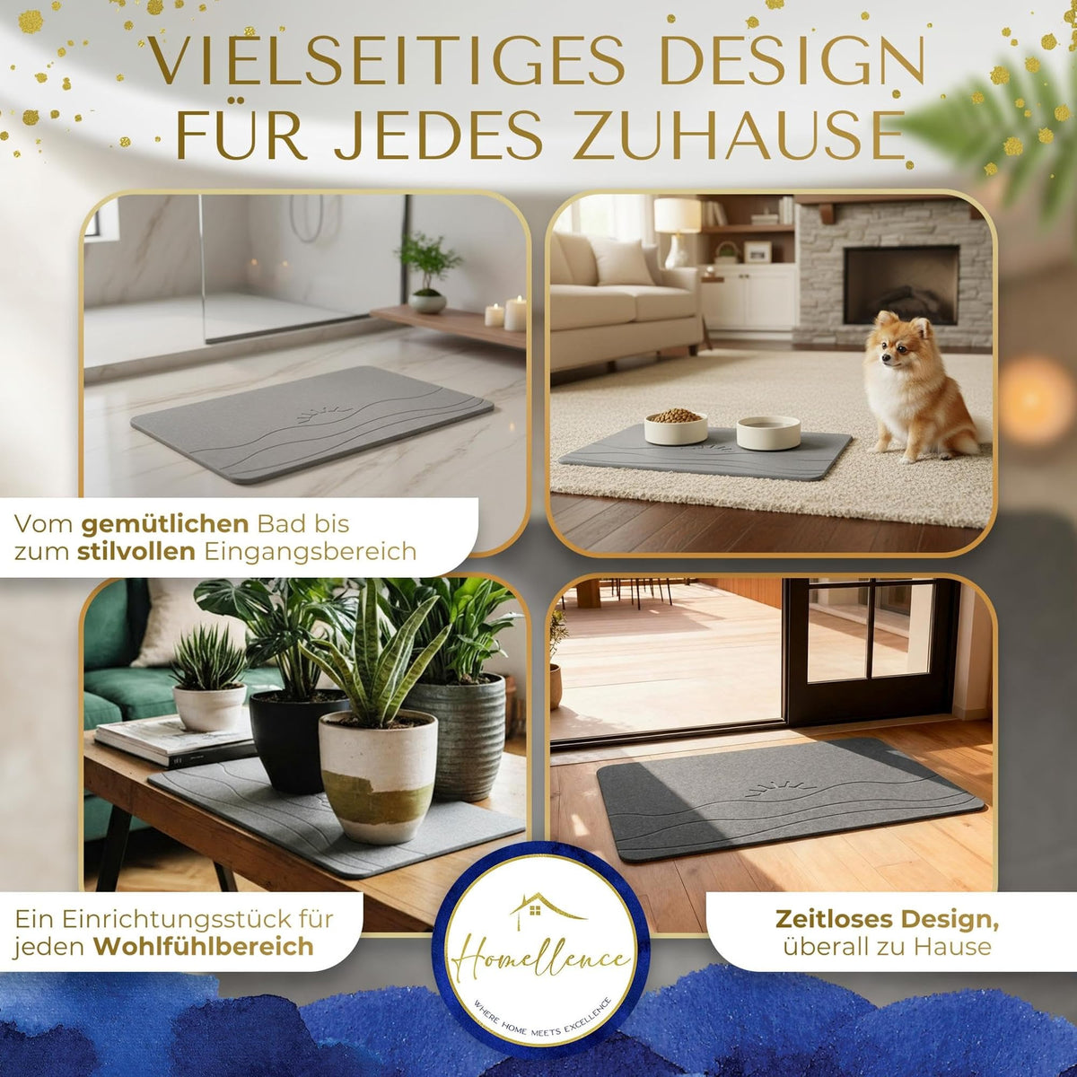 Homellence diatomite stone bath mat, Solaris Aura (image 5)