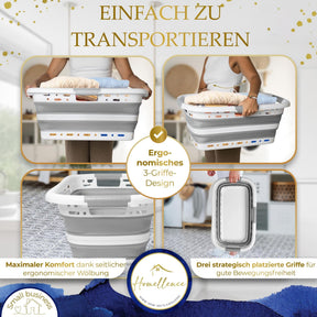 Homellence collapsible laundry basket 42 L, White/Grey (image 5)