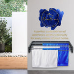 Homellence Wall-Mounted Clothes Drying Rack 100cm Anthracite - Premium 6-rod foldable laundry rack with 30kg capacity and space-saving 2.8cm wide profile.