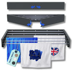 Homellence Wall-Mounted Clothes Drying Rack 100cm Anthracite - Heavy-duty 30kg capacity retractable airer for stylish urban homes.