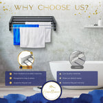 Homellence Wall-Mounted Clothes Drying Rack 70cm Anthracite - Comparison highlighting our 5-rod, 25kg capacity vs generic low-quality alternatives.