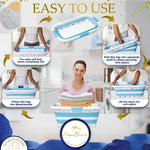 Homellence Blue Collapsible Laundry Basket Tutorial Infographic - 4-step guide showing how to fold flat, pull up to lock, and adjust for immediate professional-grade laundry care.
