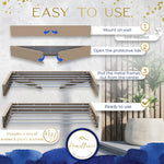 Homellence Wall-Mounted Clothes Drying Rack 100cm Cappuccino - Detailed guide for setting up our space-saving retractable airer with 6 aluminum rods and 30kg capacity.