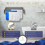 Homellence Wall-Mounted Clothes Drying Rack 70cm Cappuccino - Durable 5-rod laundry solution with 25kg capacity, outperforming basic 3kg-per-rod models.