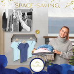 Homellence Wall-Mounted Clothes Drying Rack 70cm Cappuccino - Elegant retractable airer with 5 aluminum rods and 25kg capacity, perfect for space-saving home organization.