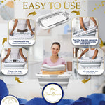 Homellence Grey Collapsible Laundry Basket Tutorial Infographic - 4-step guide showing how to fold flat, pull up to lock, and adjust for immediate professional-grade laundry care.