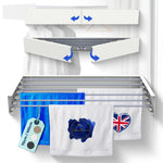 Homellence Wall-Mounted Clothes Drying Rack 100cm White - Professional-grade retractable airer with heavy-duty 30kg capacity.