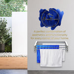 Homellence Wall-Mounted Clothes Drying Rack 70cm White - Space-saving 5-rod airer with 25kg capacity and 2.8cm slim profile for elegant home functionality.