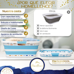 Tabla comparativa Homellence: ventajas de nuestra cesta azul como la robustez e indeformabilidad frente a modelos de baja calidad.