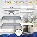Instrucciones de montaje Homellence: instalación sencilla en pared con kit incluido y desplegado rápido de las 6 varillas metálicas.