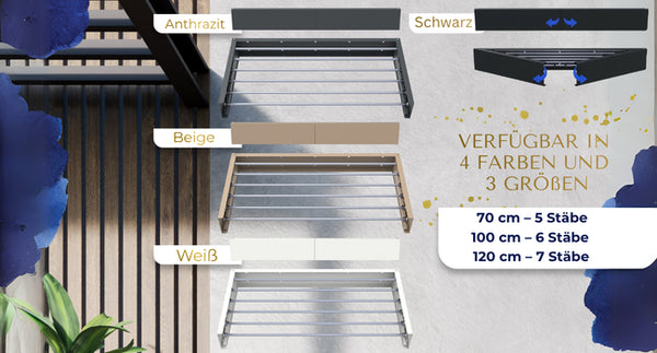 Homellence A+ · Wandtrockner in vier Farben und drei Groessen