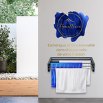 Scène lifestyle : esthétique et fonctionnalité dans chaque coin de la maison avec le séchoir mural anthracite Homellence de 70 cm.
