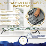 Infografía del mecanismo patentado Homellence: garantiza una estabilidad absoluta durante el planchado y una superficie totalmente lisa.