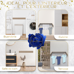 Polyvalence d'utilisation : le séchoir cappuccino avec barres en aluminium est parfait pour la salle de bain, la cuisine, la buanderie ou la terrasse.