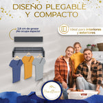 Diseño elegante y compacto: el tendedero Homellence antracita de 70 cm mide solo 2,8 cm de ancho cerrado, ideal para cualquier estancia.